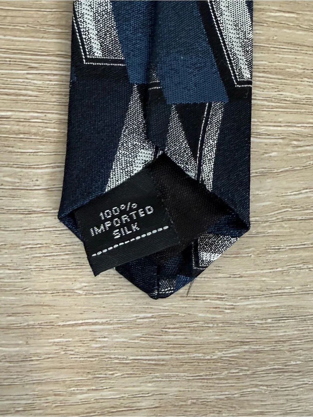 Vintage Arrow Navy and Silver Wave Stripe Tie